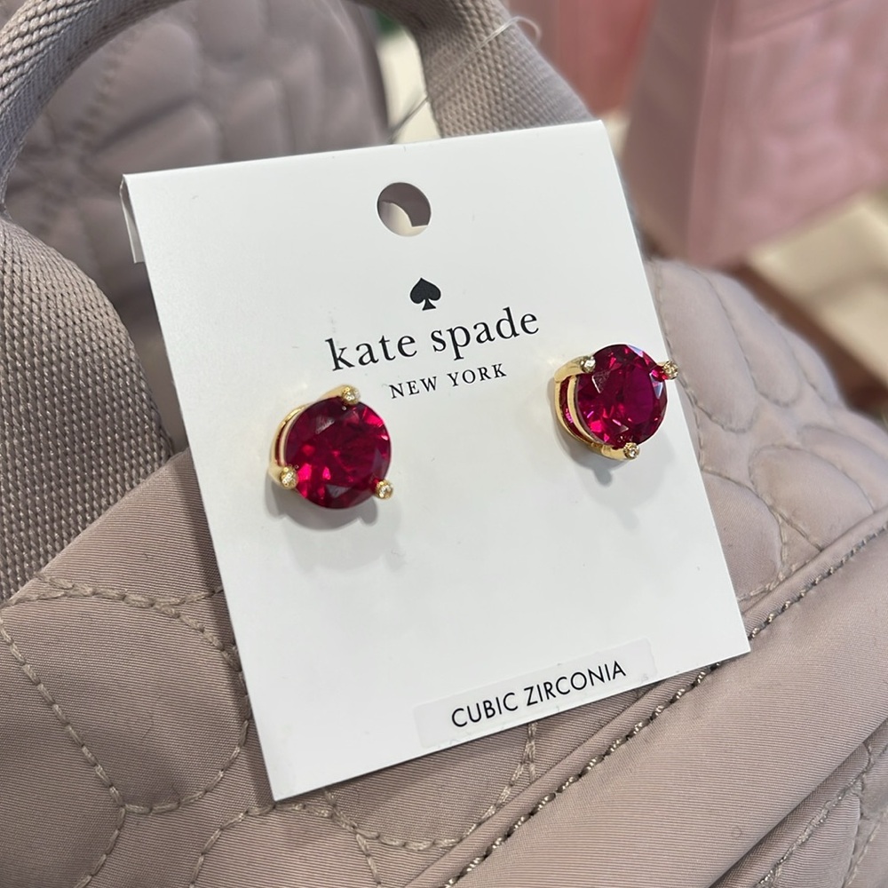 Kate Spade Red Cubic Zirconia Earrings - Picture 16 of 16